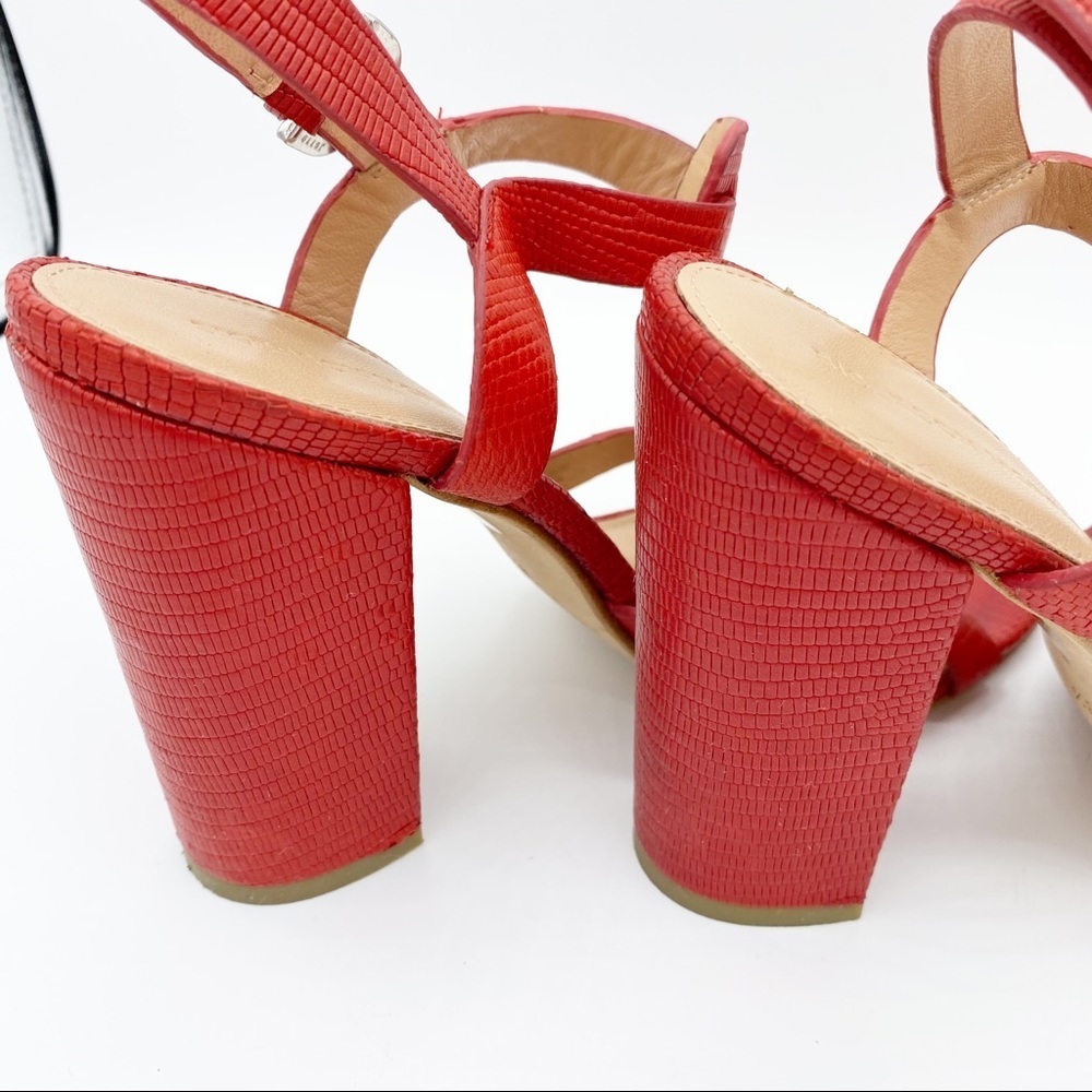 Sigerson Morrison Corallo Talum Red Sandals - Picture 4 of 7
